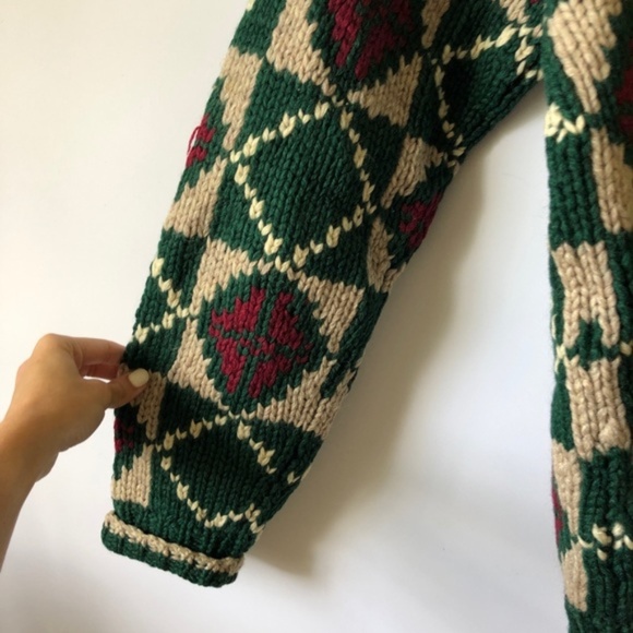 Vintage Gap 100% Wool Chunky Hand Knit Sweater Vtg - Picture 2 of 4
